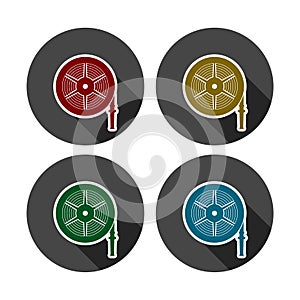 Fire hose reel vector illustration, Fire station icon