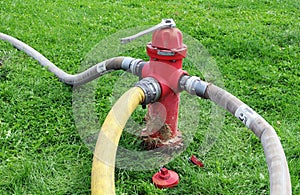 Fire hoses and hydrant