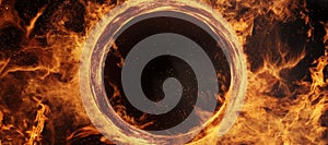 fire hot circle hole background, burn, flame