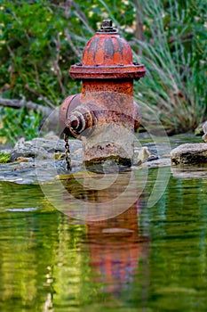 Fire hydrant in creek