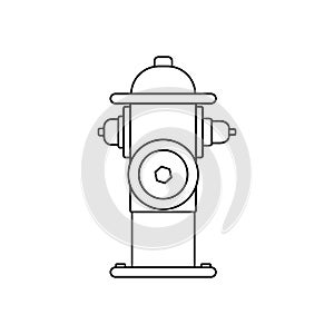 Fire hydrant icon, isolated on white background. Used by firefighters for extinguishing flames