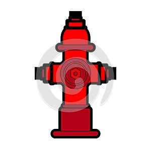 Fire hydrant isolated. Red fireplug Vector illustration