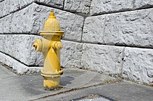 Fire Hydrant near Concrete Wall