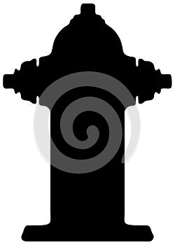 Fire Hydrant Silhouette Isolated on White with Clipping Path
