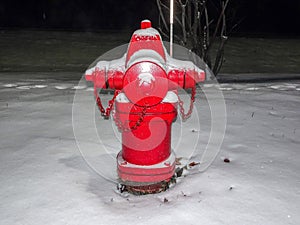 red fire hydrant and snow