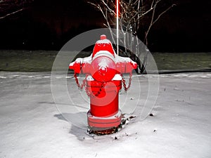 red fire hydrant and snow