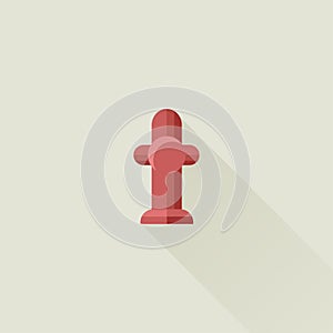 Fire hydrant vector icon flat style
