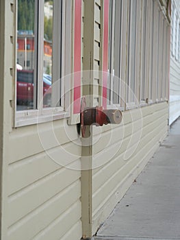 Fire Hydrant on a wall in Whitehorse, Canada