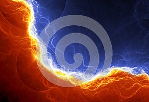 Fire and ice abstract fractal lightning