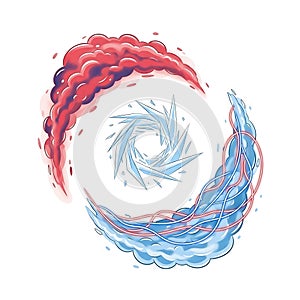 Fire and Ice Abstract Illustration on White Background for Design