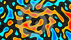 Fire and ice background animation. Fluid motion of orange and blue mix