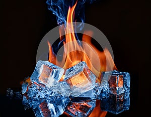 Fire & ice design. Fire and Ice design on black