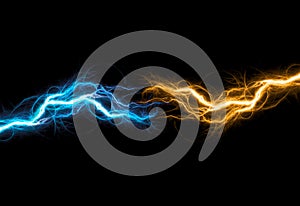 Fire and ice electrical lightning background, abstract power