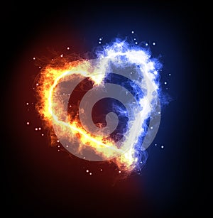 Fire ice heart