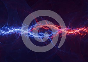 Fire and ice lightning background, abstract electrical plasma