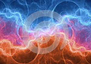 Fire and ice plasma electrical lightning photo