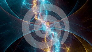 Fire and ice plasma lightning, abstract energy and electricity background