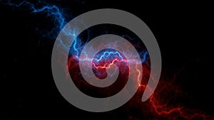 Plasma lightning, abstract energy and electricity backgroundFire and ice plasma lightning, abstract energy and