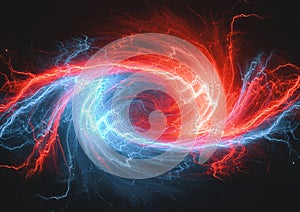 Fire and ice swirling plasma lighrning