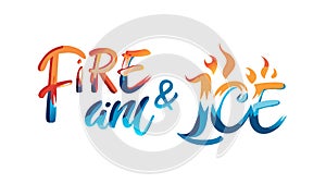Fire Ice Text Logo: Contrasting Elements and Dynamic Branding, vector design Generative AI