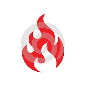 Fire icon design. Red flame sign. Ignite dangerous vector symbol.