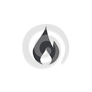 Fire icon. Fire shape. Vector icon. Flame symbol. Burn sign. Trend button. Element for design interface mobile app or website