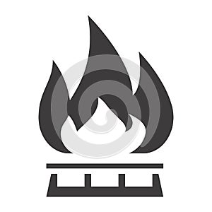 Fire Icon. Flat and solid color design. Vector illustration.