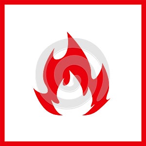 Fire icon isolated on white background. Vector illustration.
