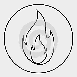 Fire icon or logo isolated sign symbol vector illustration. A high-quality black style fire vector icon with a circle