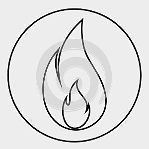 Fire icon or logo isolated sign symbol vector illustration. A high-quality black style fire vector icon with a circle