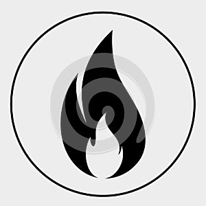 Fire icon or logo isolated sign symbol vector illustration. A high-quality black style fire vector icon with a circle