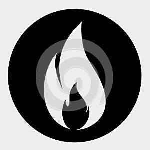 Fire icon or logo isolated sign symbol vector illustration. A high-quality black style fire vector icon with a circle