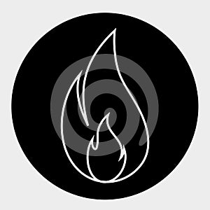 Fire icon or logo isolated sign symbol vector illustration. A high-quality black style fire vector icon with a circle