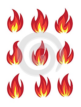 Fire icon set