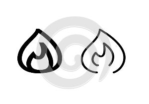 Fire icon set. Fire icons on white background