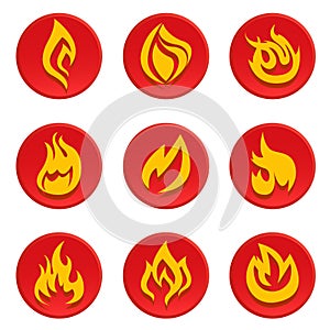 Fire icon vector set