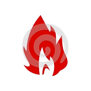 Fire icon on a white background, vector illustration photo