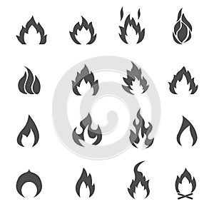 Fire icons set collection vector