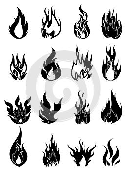 Fire icons set