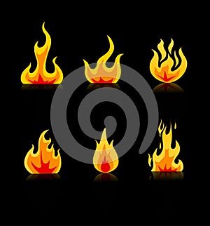 Fire Icons set vector