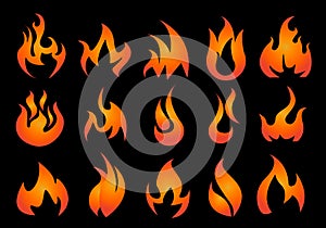 Fire Icons set vector