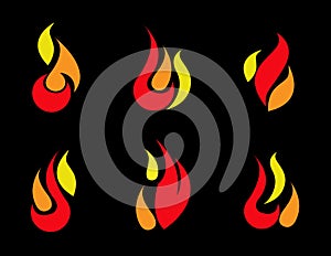 Fire Icons set vector