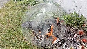 Fire illegal burn plastic