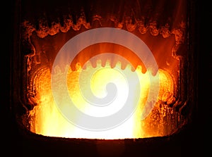 fire in industrial furnace