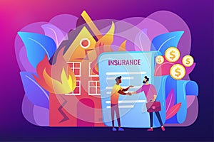 Fire insurance concept vector illustration.