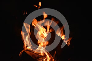 Fire in an iron fire pit