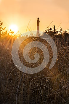 Fire Island Lighthouse at sunset, Long Island, New York