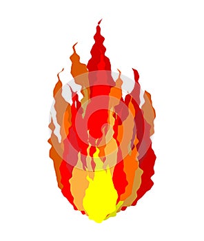 Fire isolated. Flames sign on white background