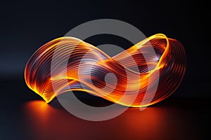 Fire lines that form infinity on a black background