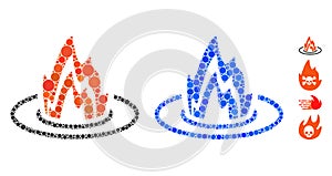 Fire Location Mosaic Icon of Circles